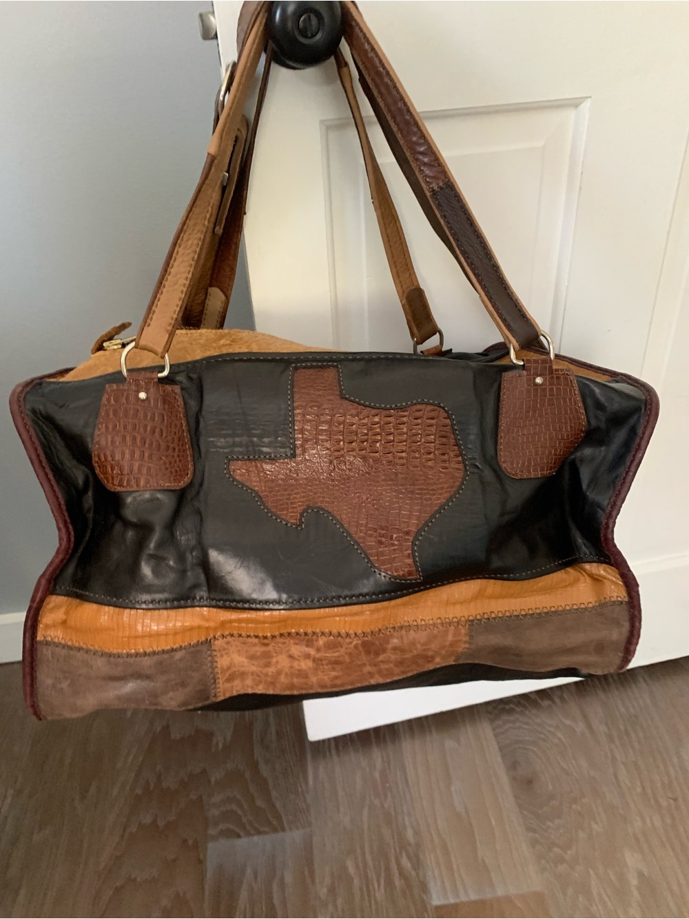Patchwork Leather Texas Tote - Brown Multi